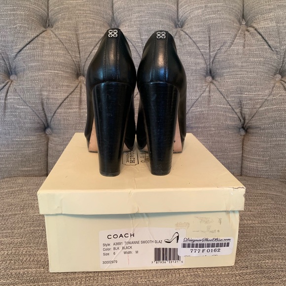 Black Coach Heels -worn once! Excellent condition - Picture 2 of 7